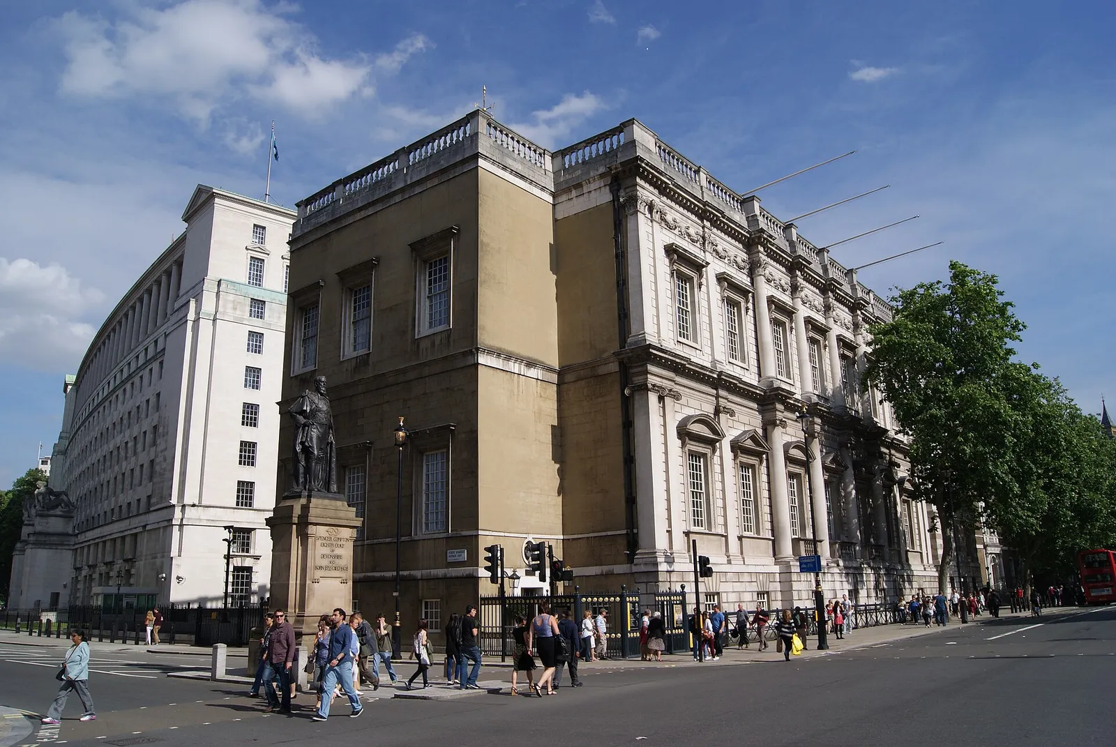 The Banqueting House on Whitehall, a pale stone building with pedimented windows