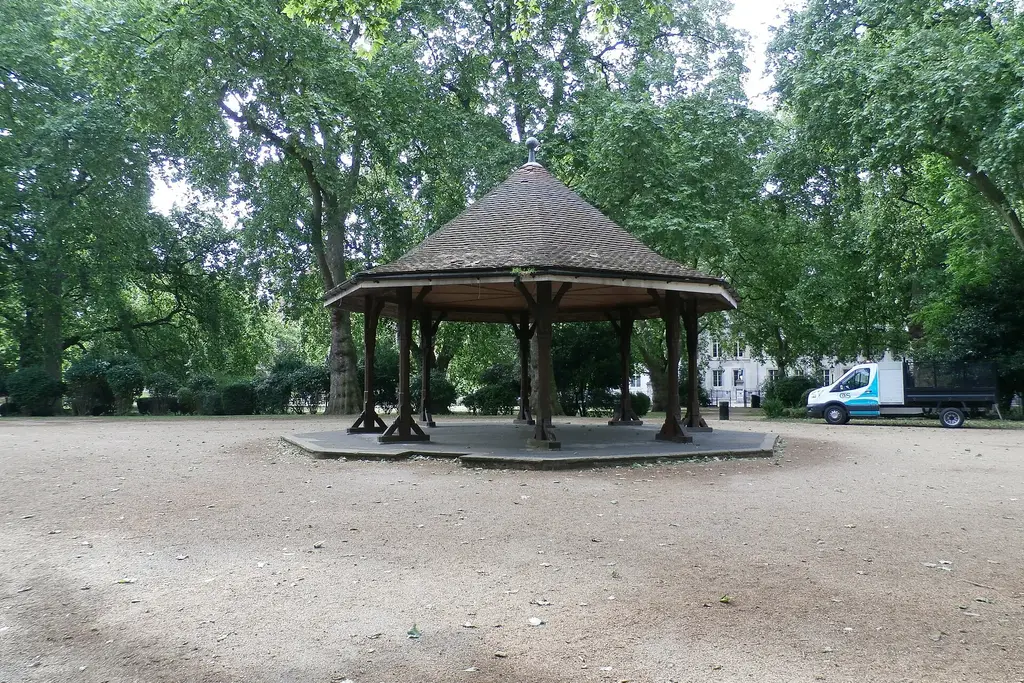 The bandstand under the plane trees of Lincoln’s Inn Fields