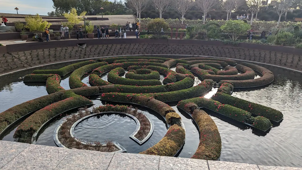 The azalea maze in the Getty Center’s Central Garden