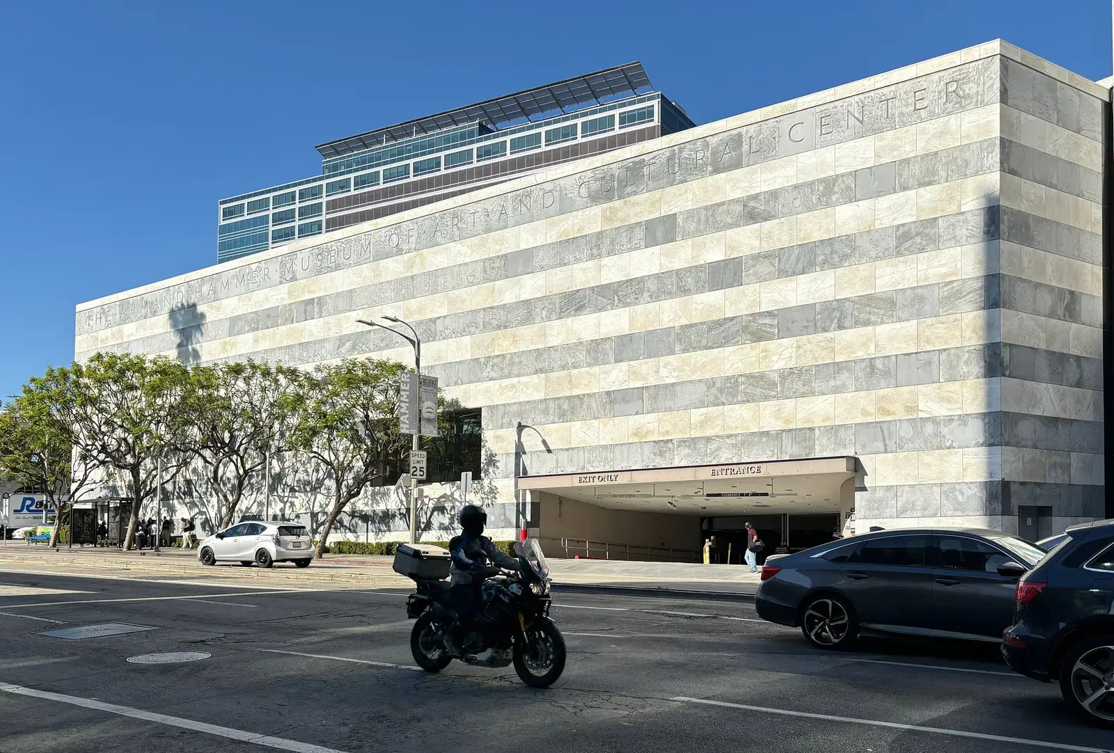 The Hammer Museum on Westwood Boulevard, its banded marble façade