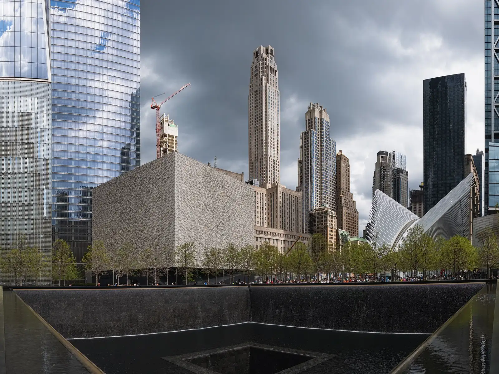 One of the two 9/11 Memorial pools with the names on its rim