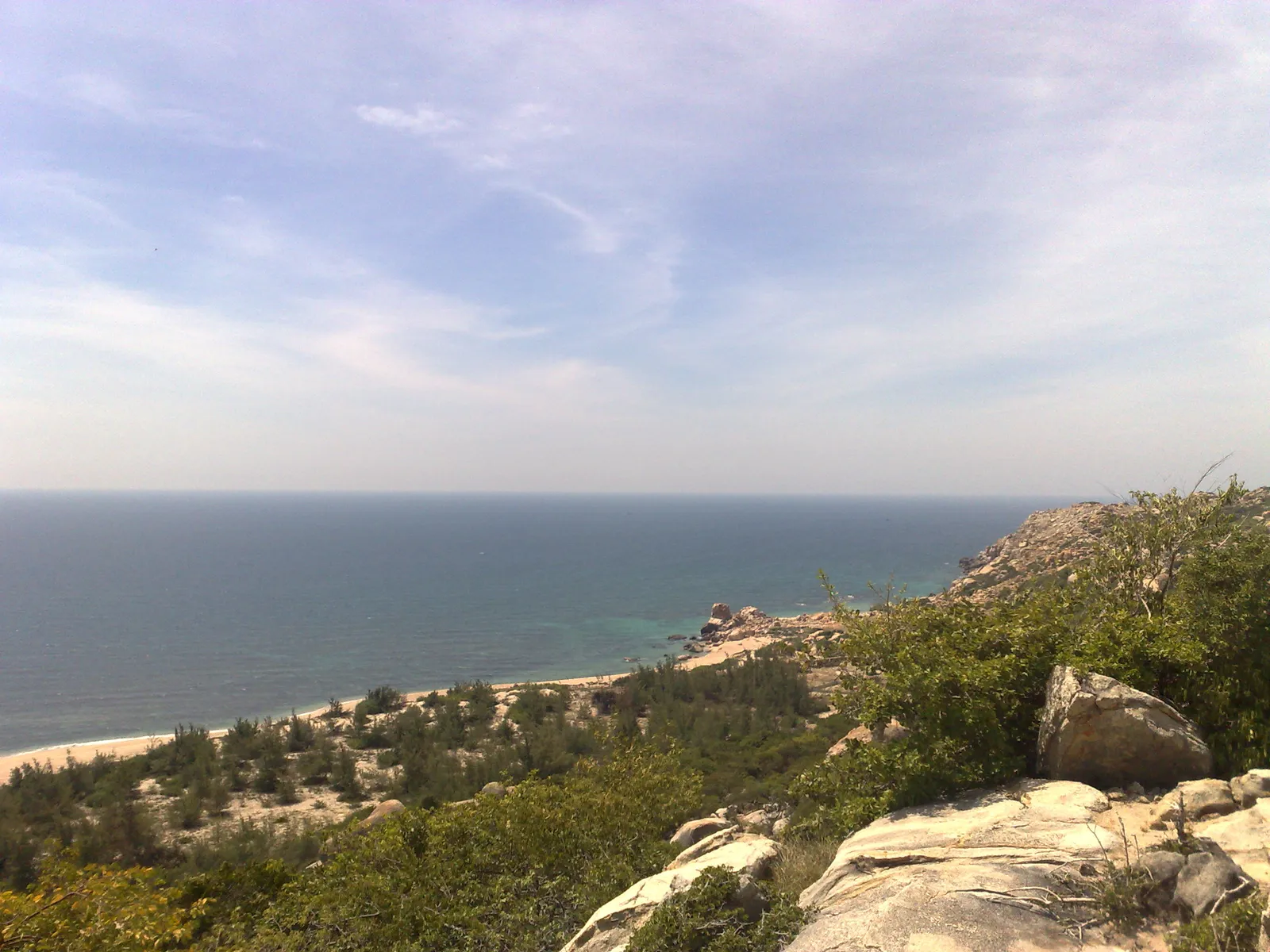 The turtle nesting beach in Núi Chúa National Park, seen from the rocks