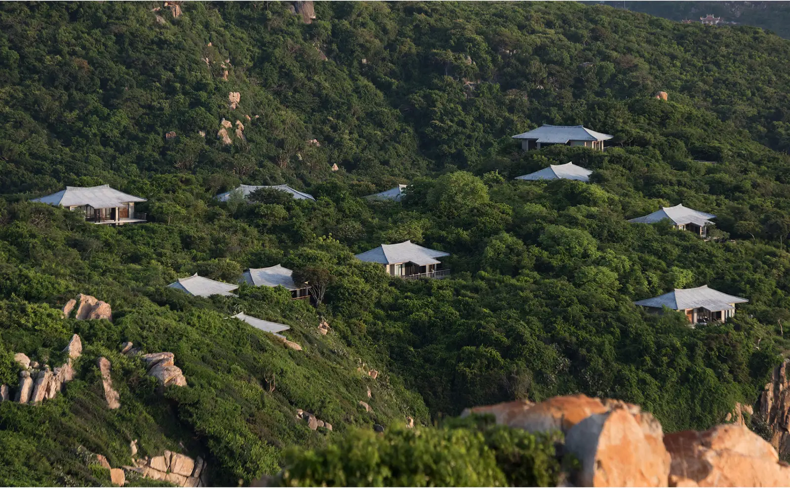 The Mountain Pavilions scattered through the forest on the hillside