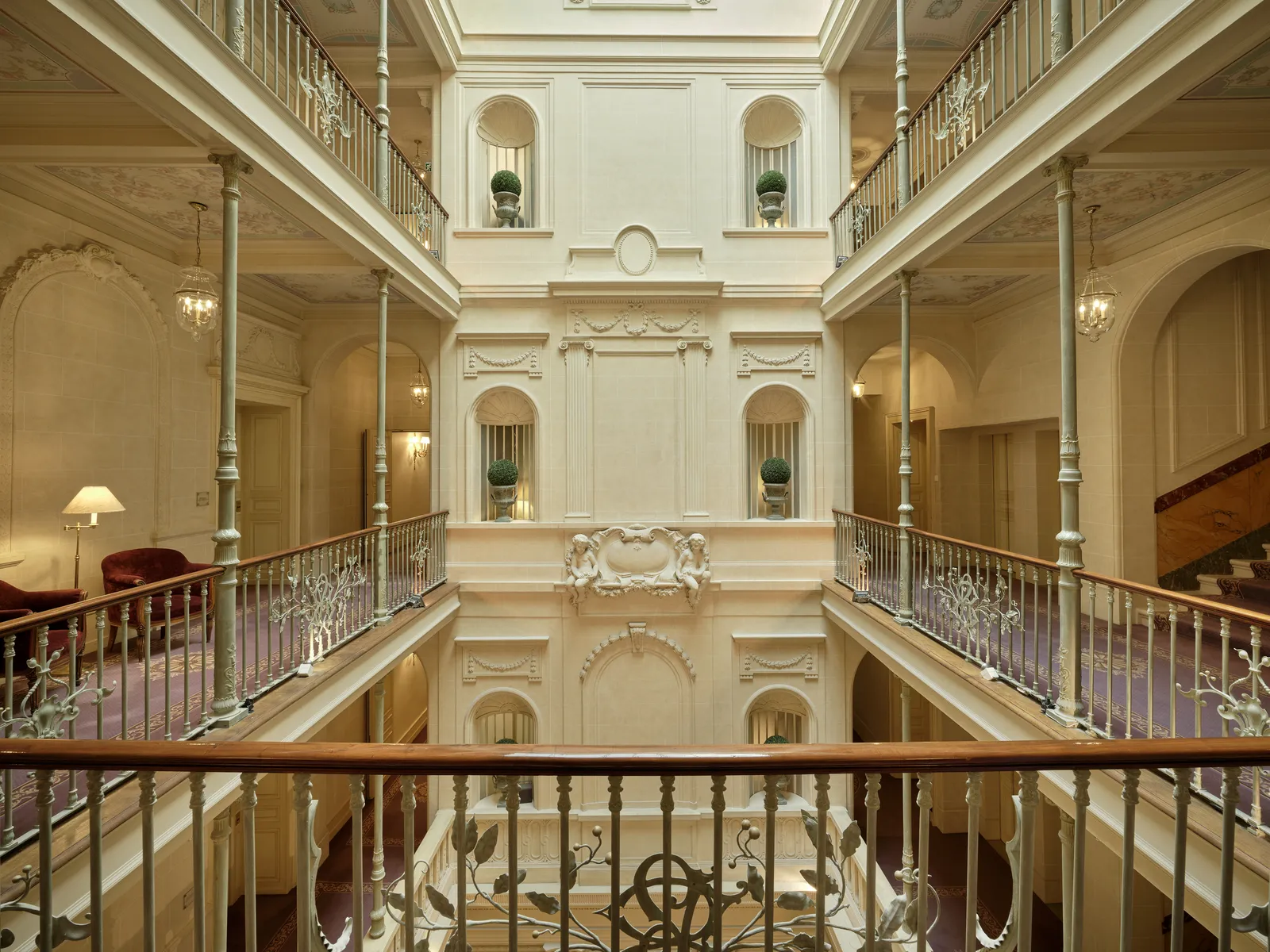 The atrium, with its colonnaded galleries rising floor by floor