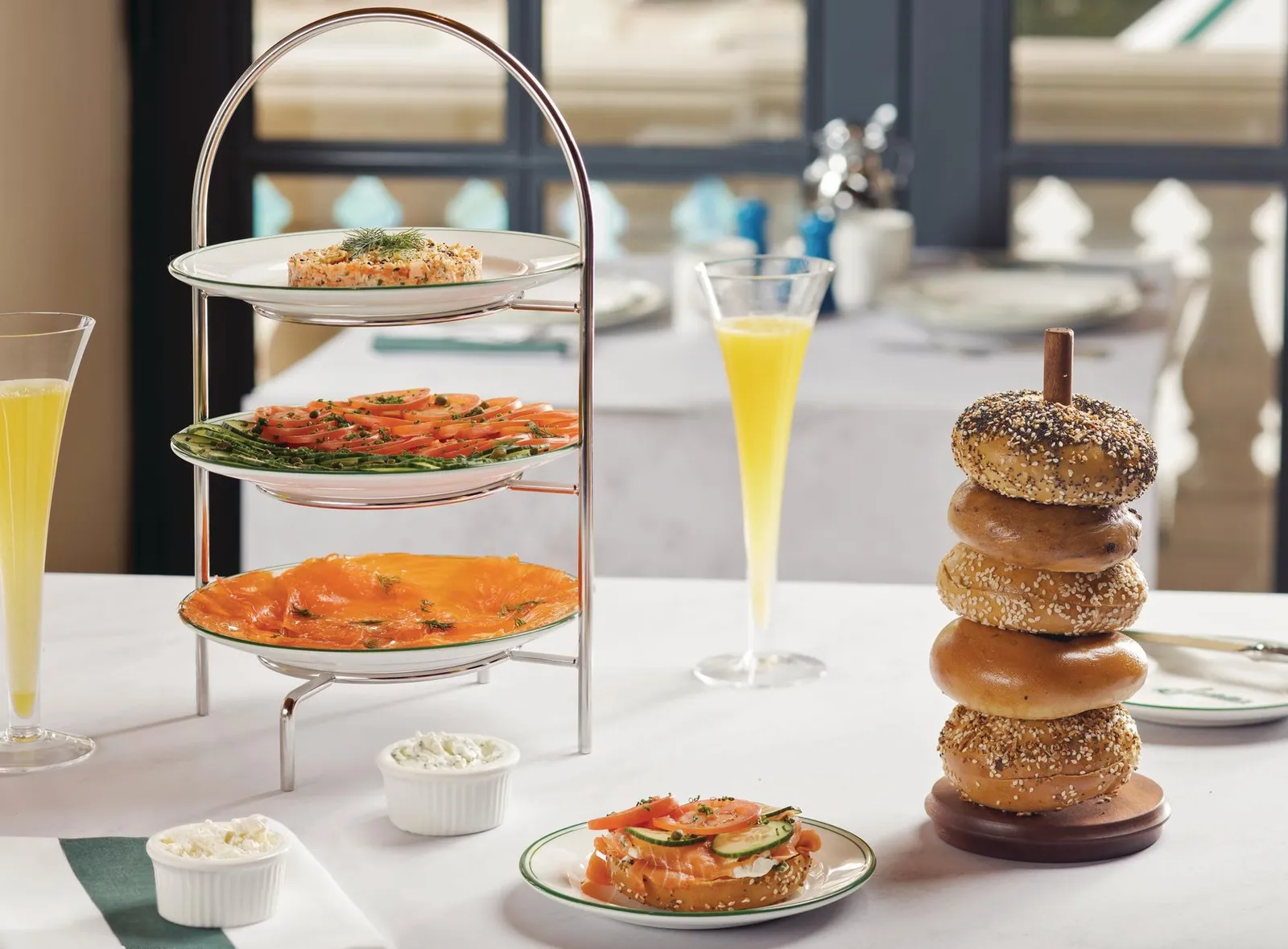 Salmon tower and bagels at Sadelle’s