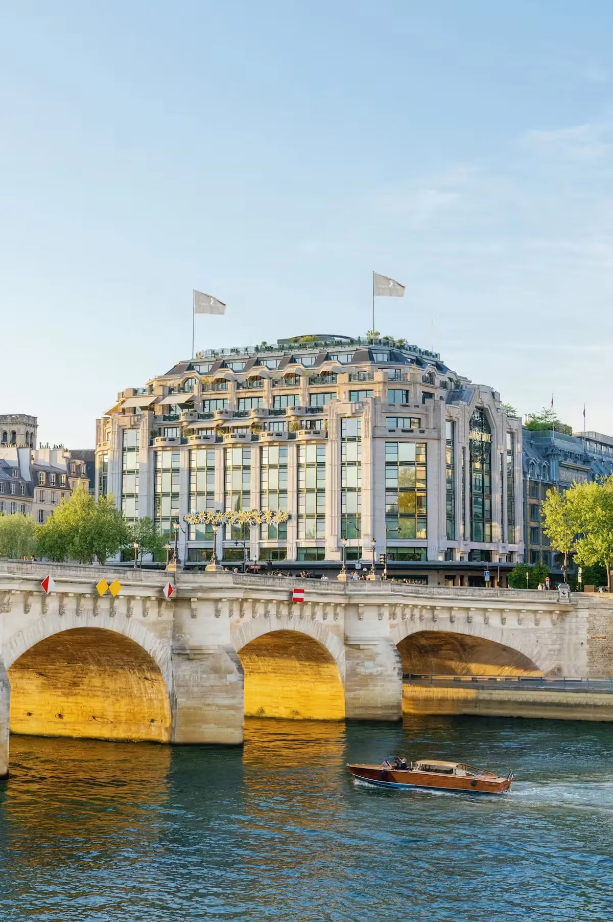 Cheval Blanc Paris beyond the Pont Neuf and the Seine