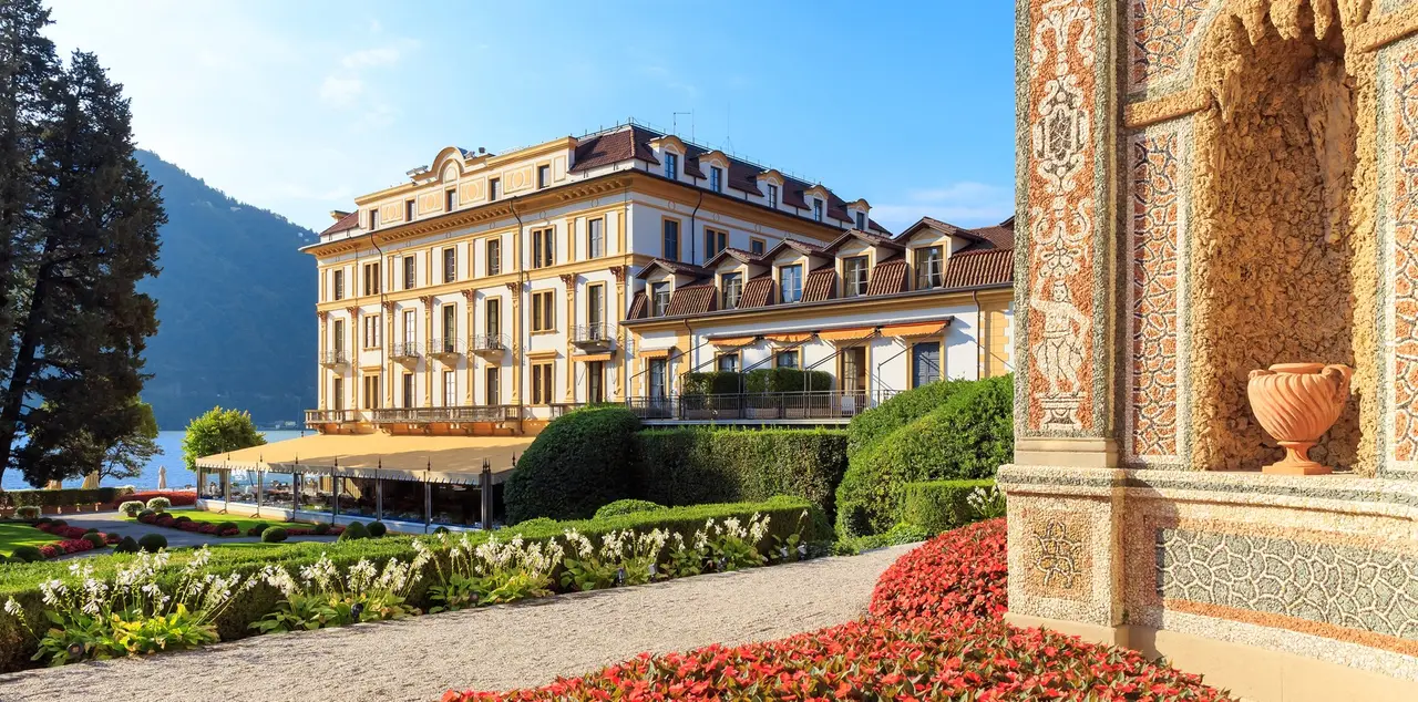 Il palazzo e i giardini di Villa d’Este sul Lago di Como.