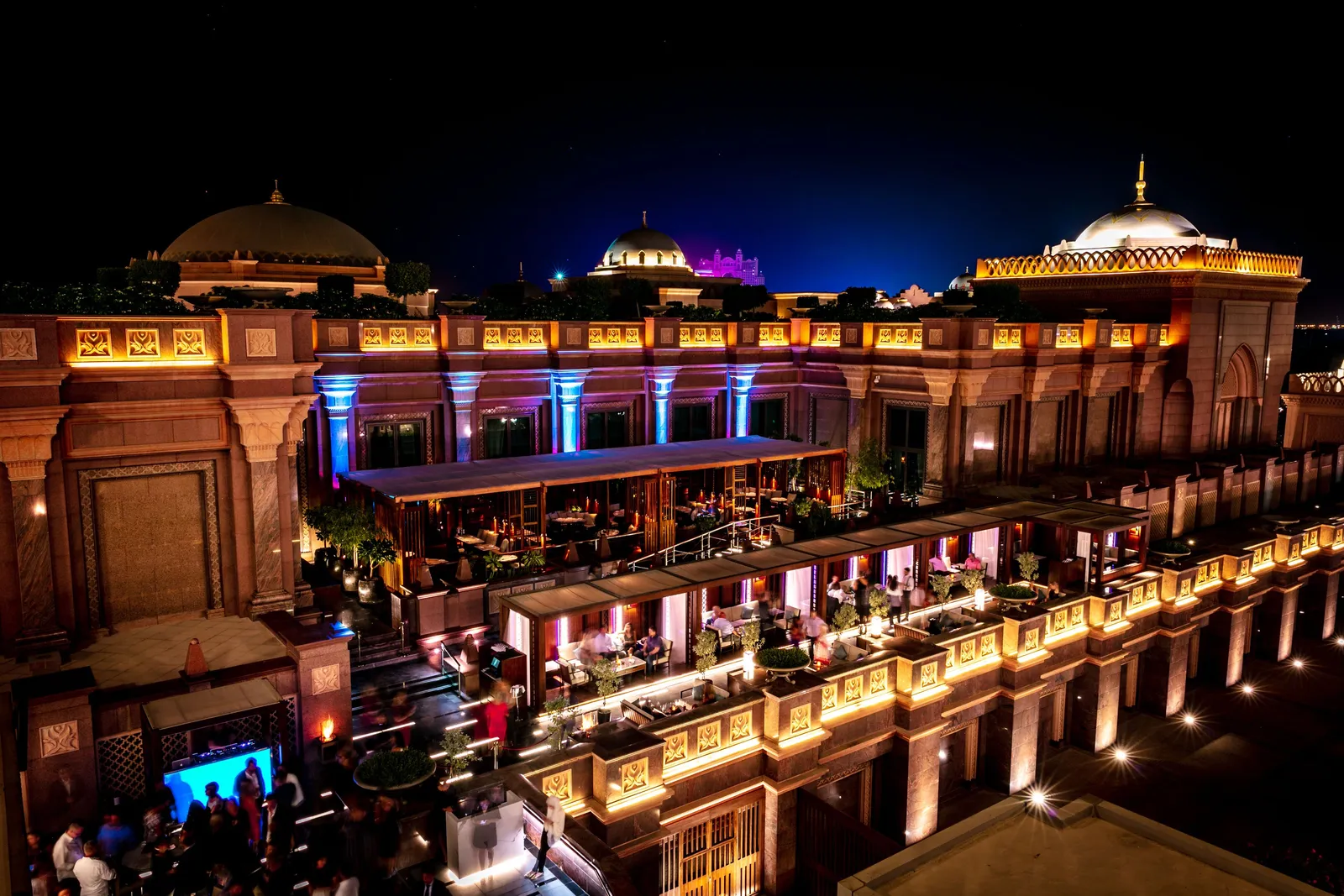 The palace lit at night