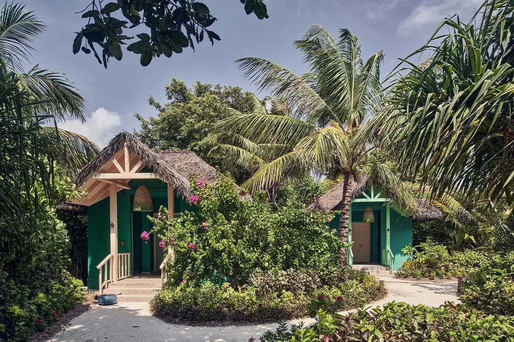 The Fehi Spa’s cottages among the palms and the garden