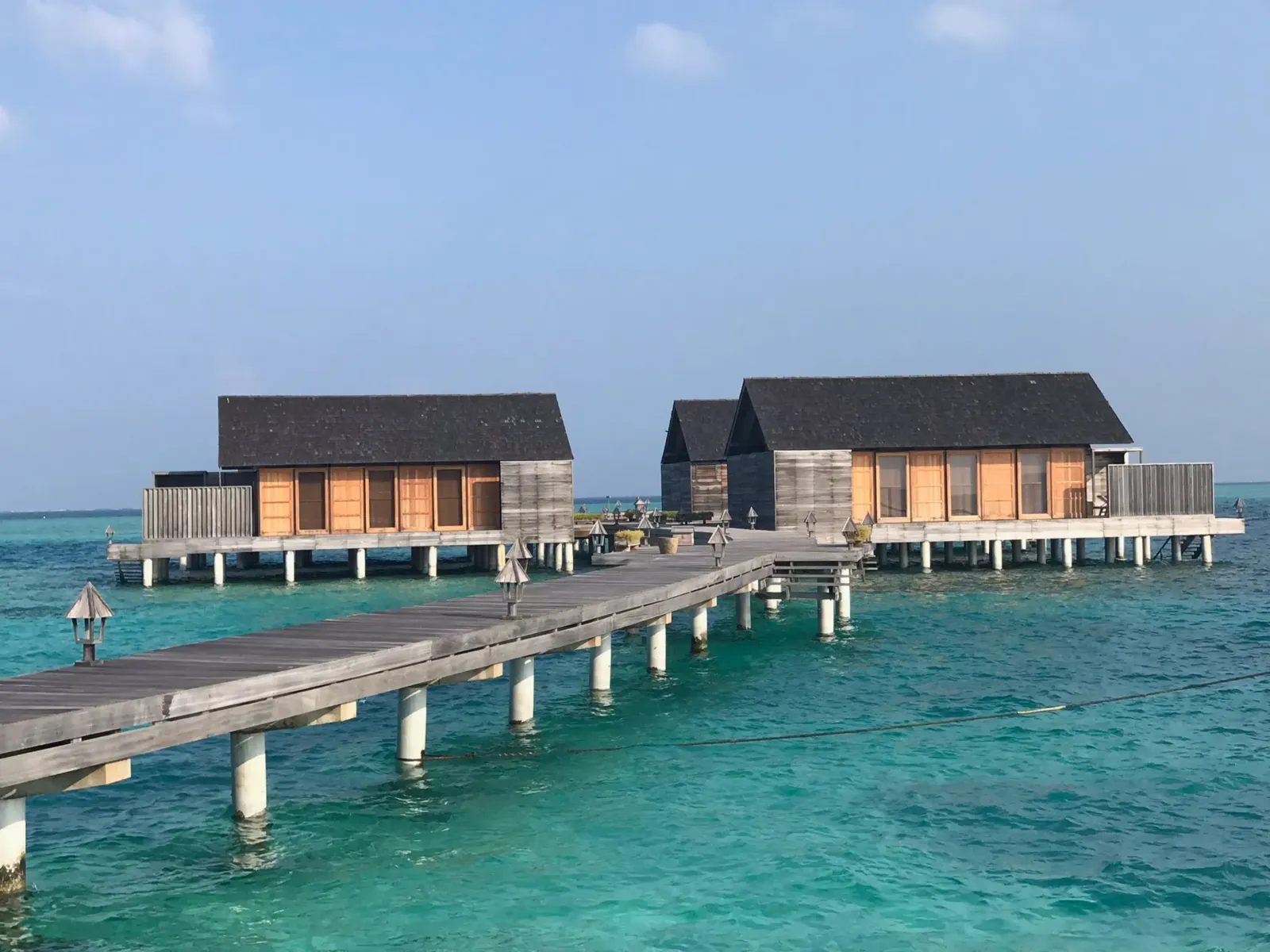 2 timber Overwater Villa Deluxe on the lagoon, at the end of the jetty.