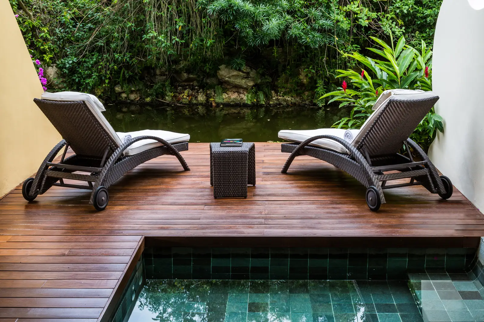 2 loungers and the private plunge pool on a Zen Grand Pool Suite terrace