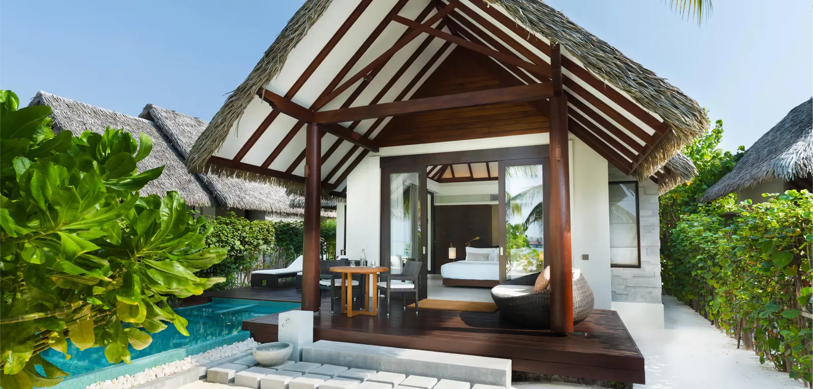 Sunset Pool Beach Villa terrace and pool