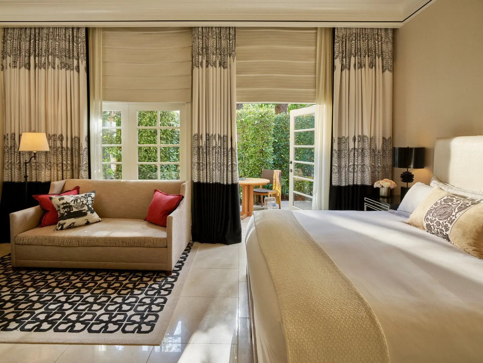 The Deluxe Room with Patio at Hotel Bel-Air, as the official site shows it