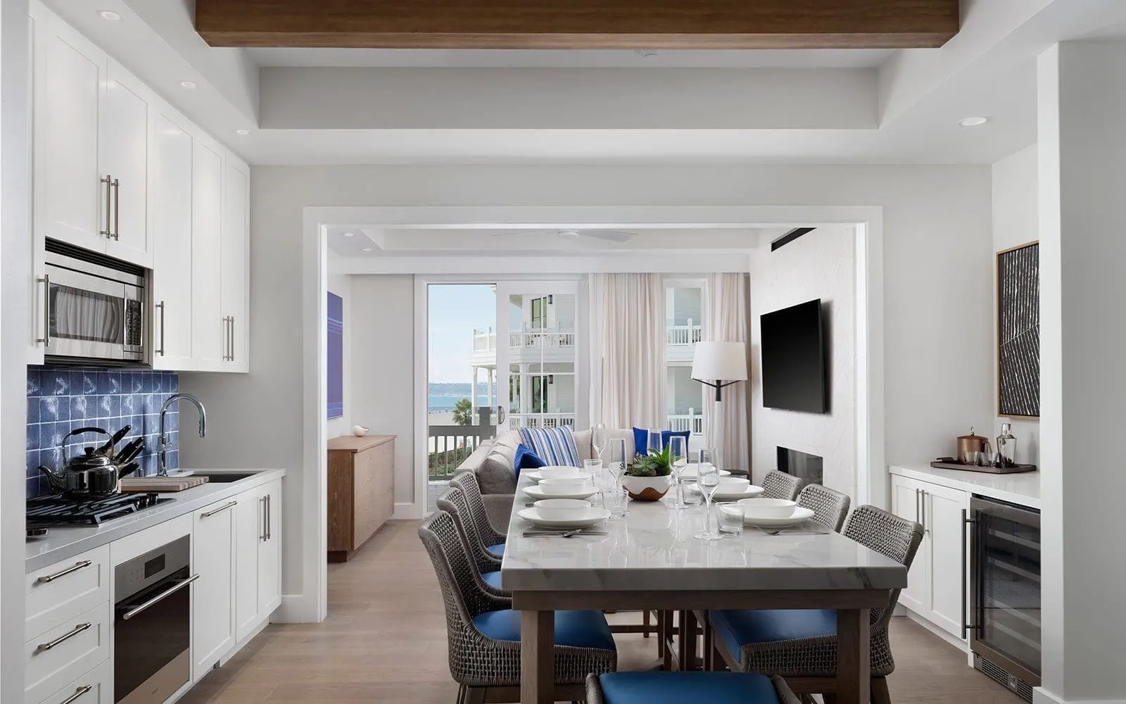 Shore House Kitchen and Living Area