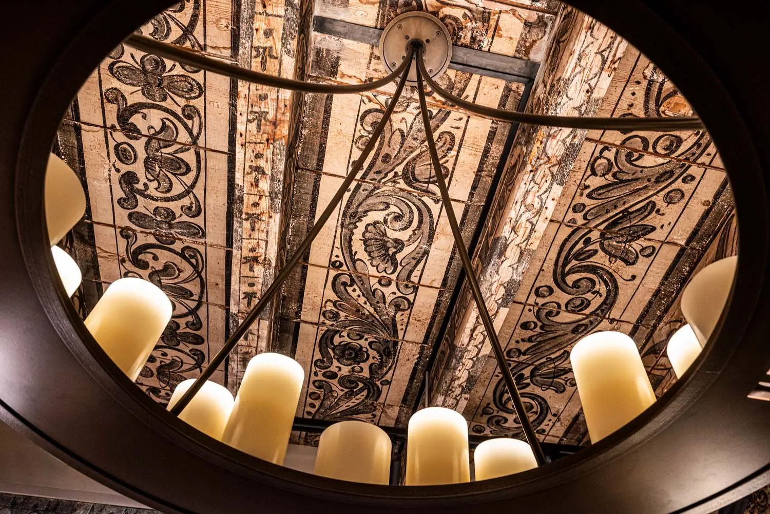 The painted ceiling of the salon