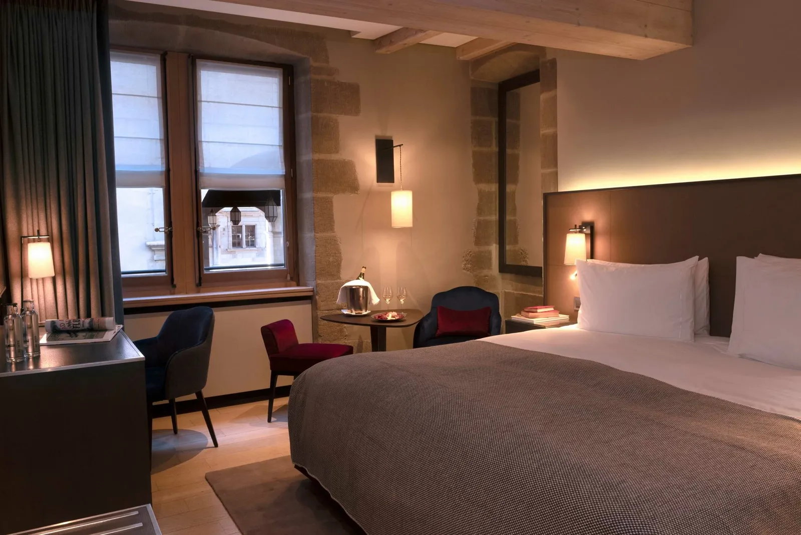 A Prestige room with exposed stone