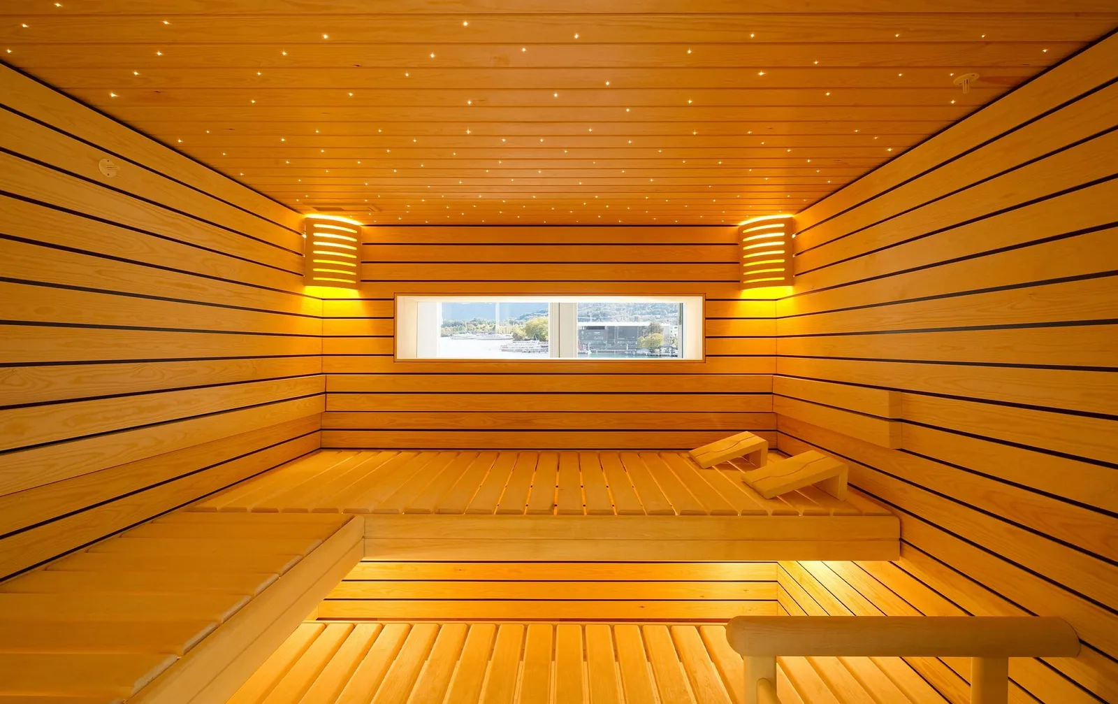 La sauna rivestita in legno