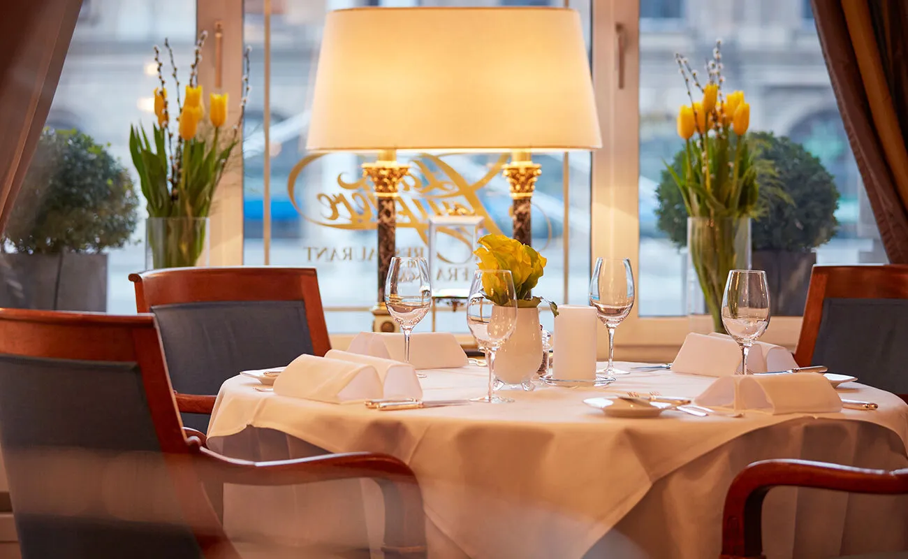 A set dining table in the restaurant