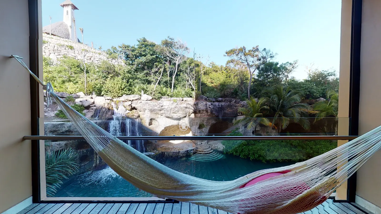 River Suite for Adults terrace with hammock and waterway view
