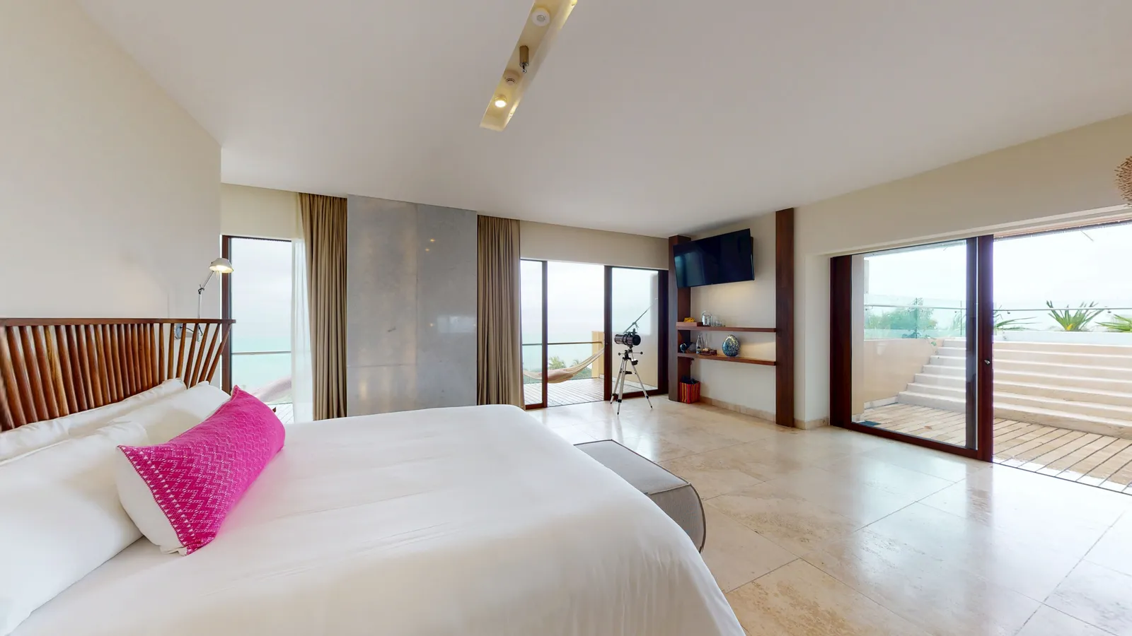 Presidential Suite Adults Only bedroom with terrace and outdoor steps