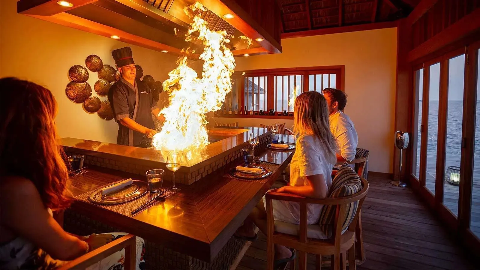 Kashibo’s teppanyaki chef sending up flames in front of guests