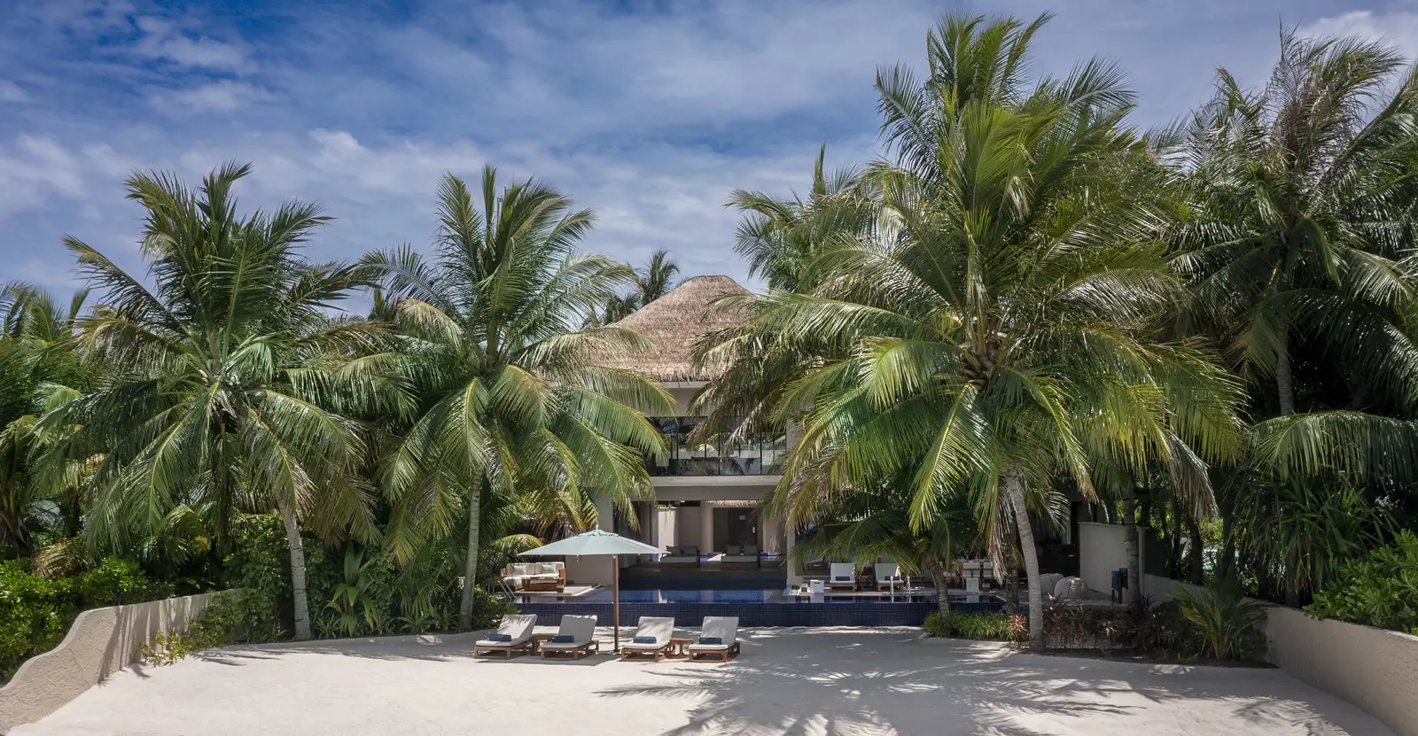 The Three-Bedroom Beach Pavilion seen from the beach