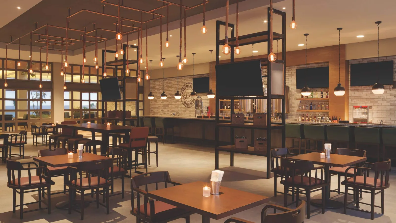 The dining room at Tres Cervezas brewery