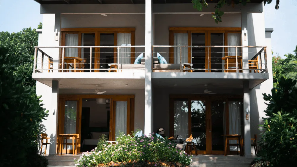 The 2-storey building shown for the Sunset Family Sky Suite.