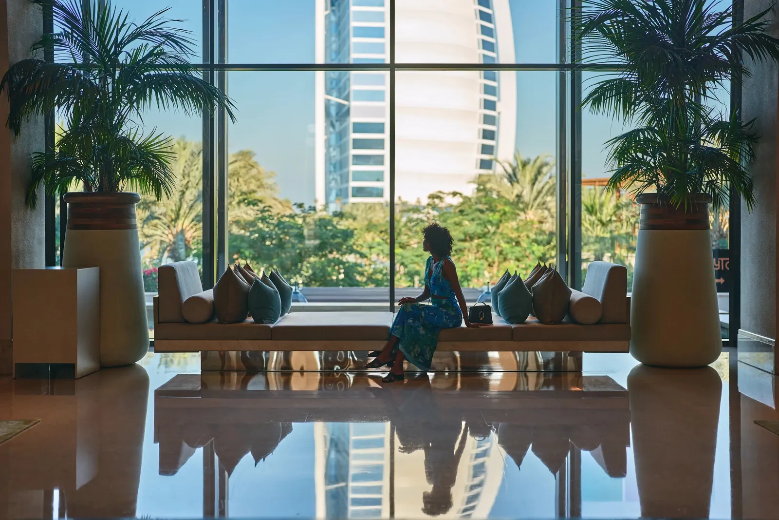 Jumeirah Al Naseem lobby overlooking Burj Al Arab