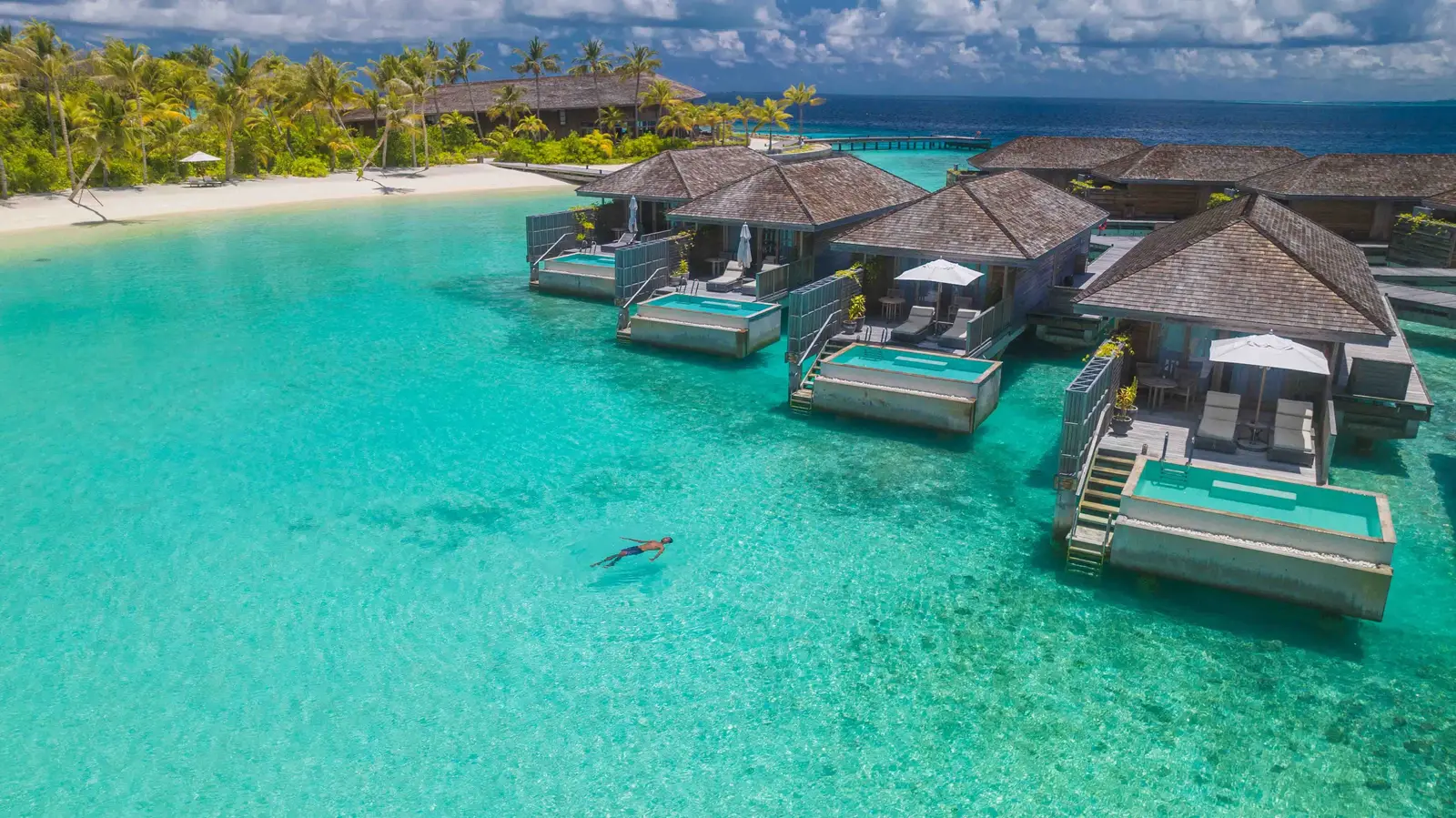The Lagoon Pool Villas over the lagoon, pools on their decks