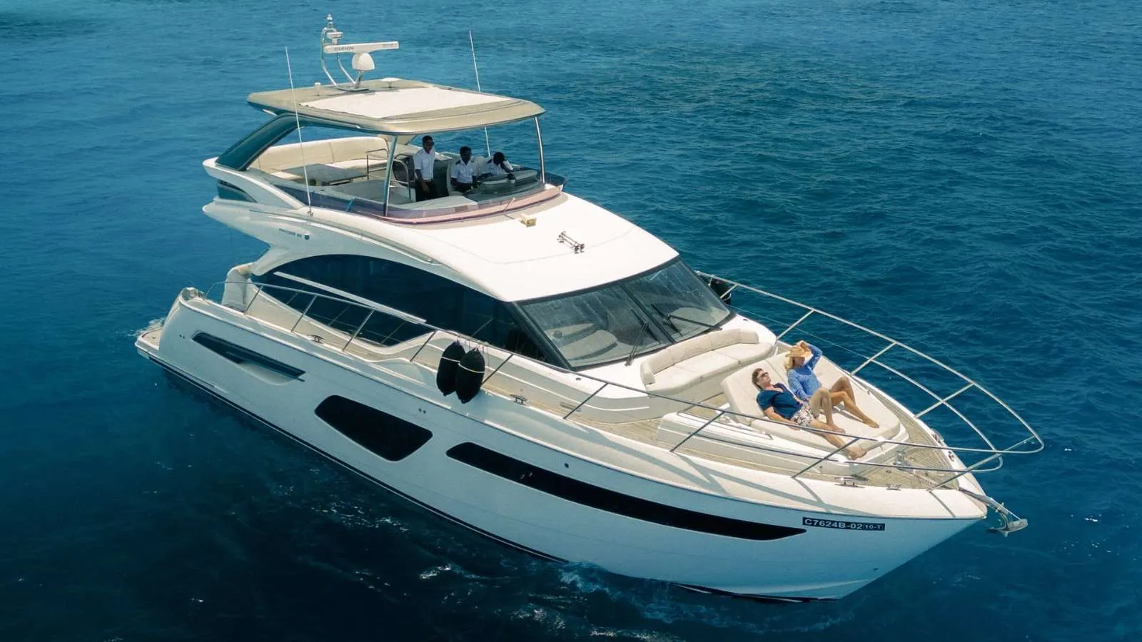 The yacht Bella under way on the open sea