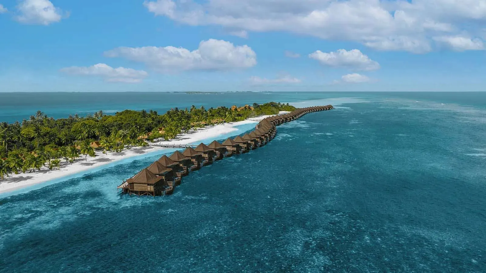 The Sangu Water Villas jetty viewed from above