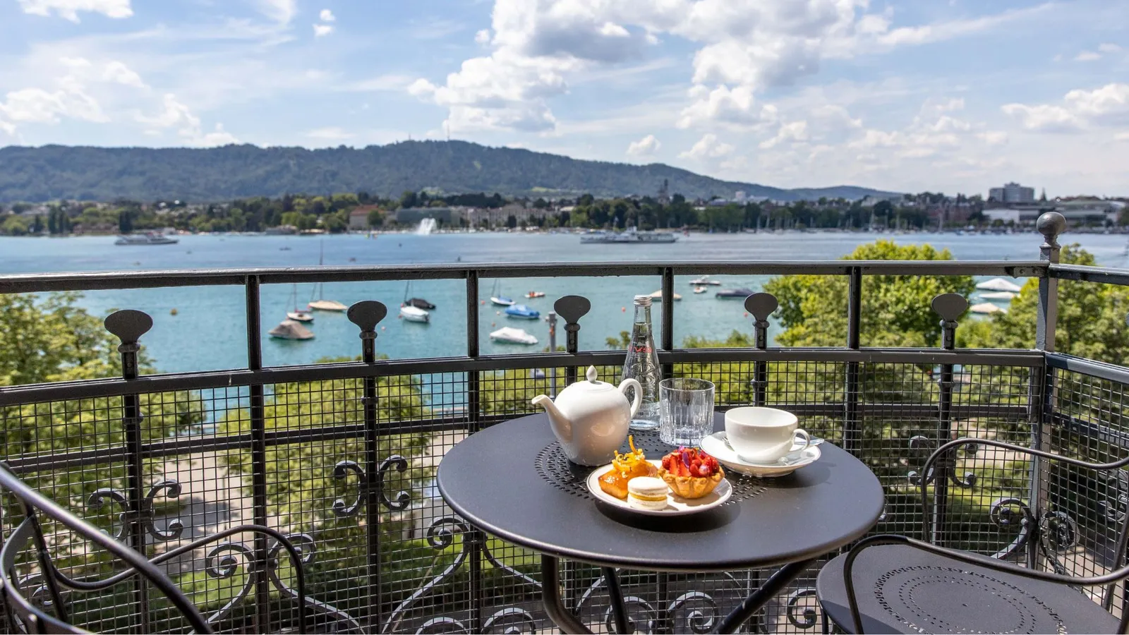 Breakfast laid on the balcony