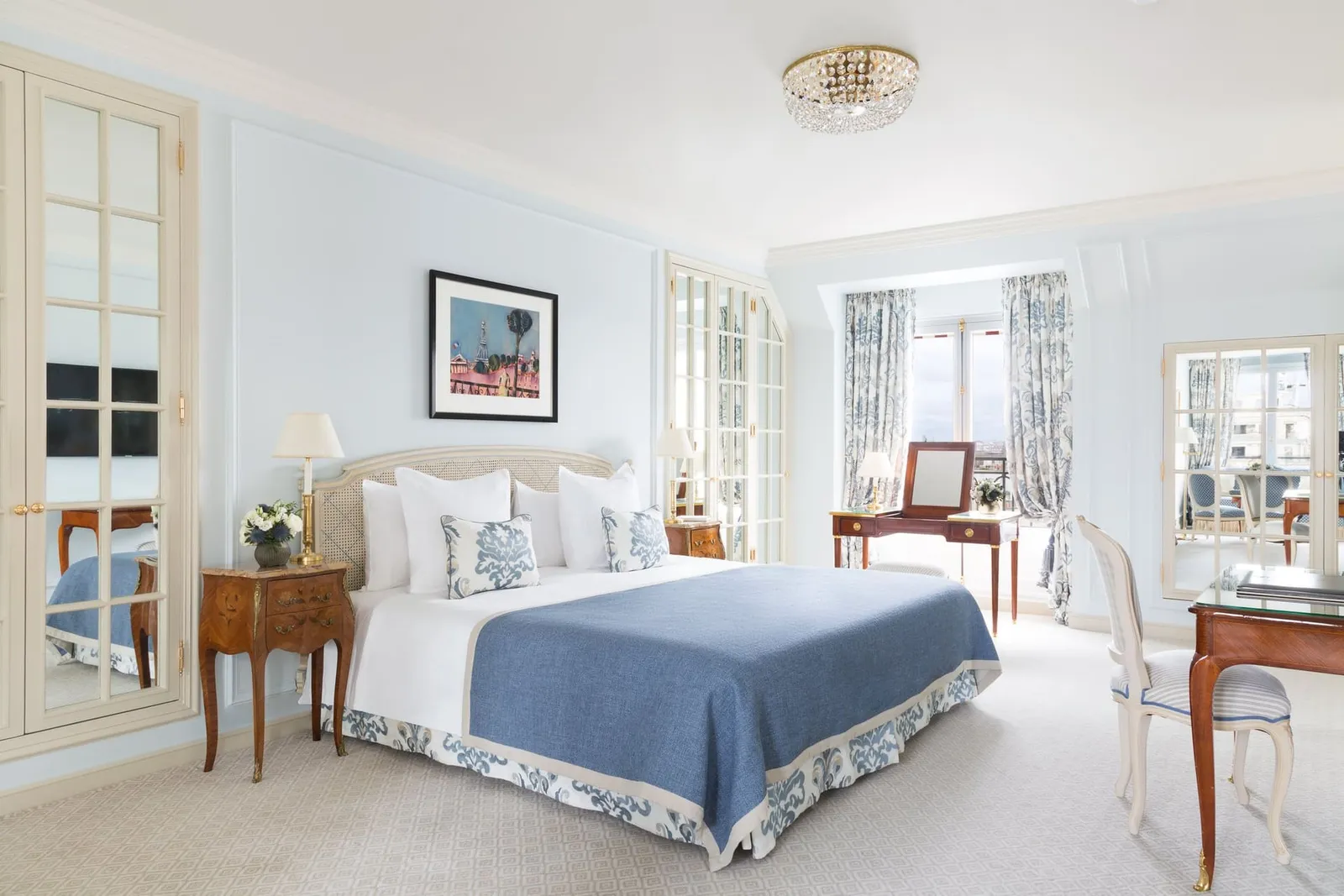 The interior of Junior Suite with balcony · Le Bristol Paris