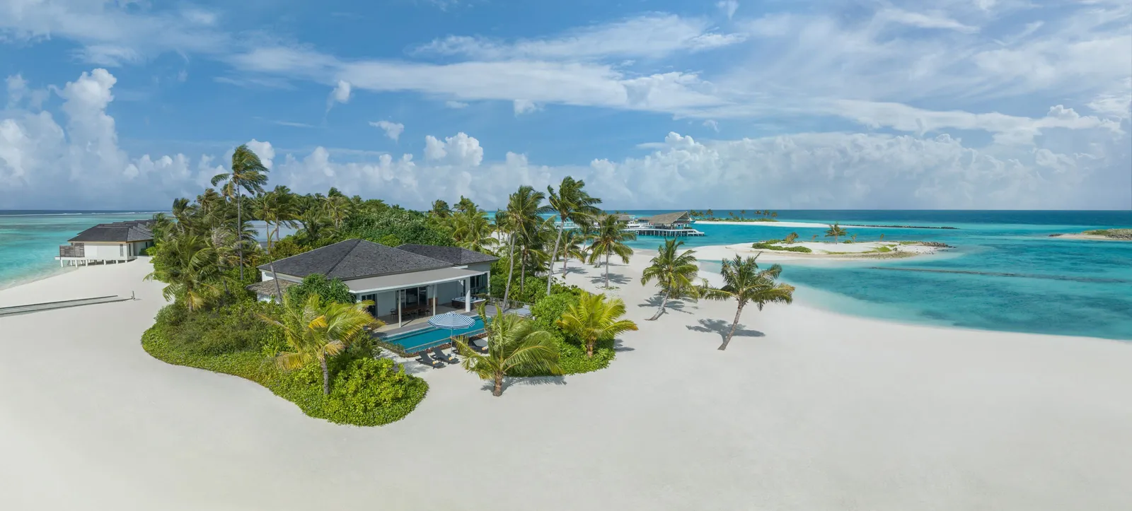 The Thilamaafushi Villa at the tip of the island, with its own beach