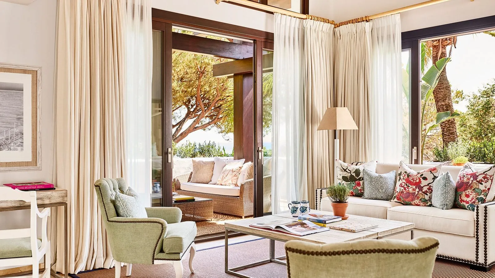 Mediterranean Suite sitting room and terrace