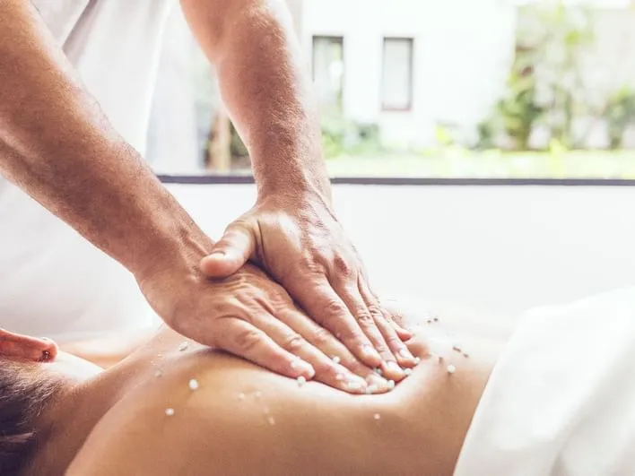 A back massage in the spa