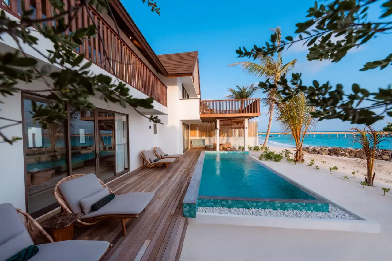 The pool in front of the beach suite.