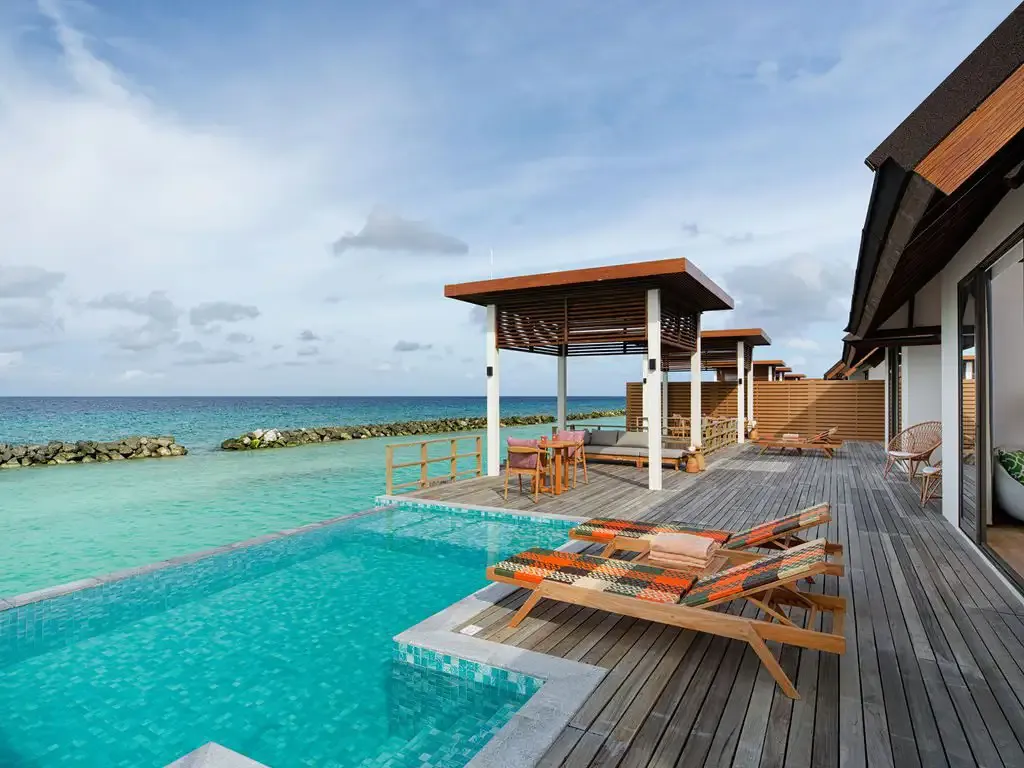 The pool and overwater terrace.
