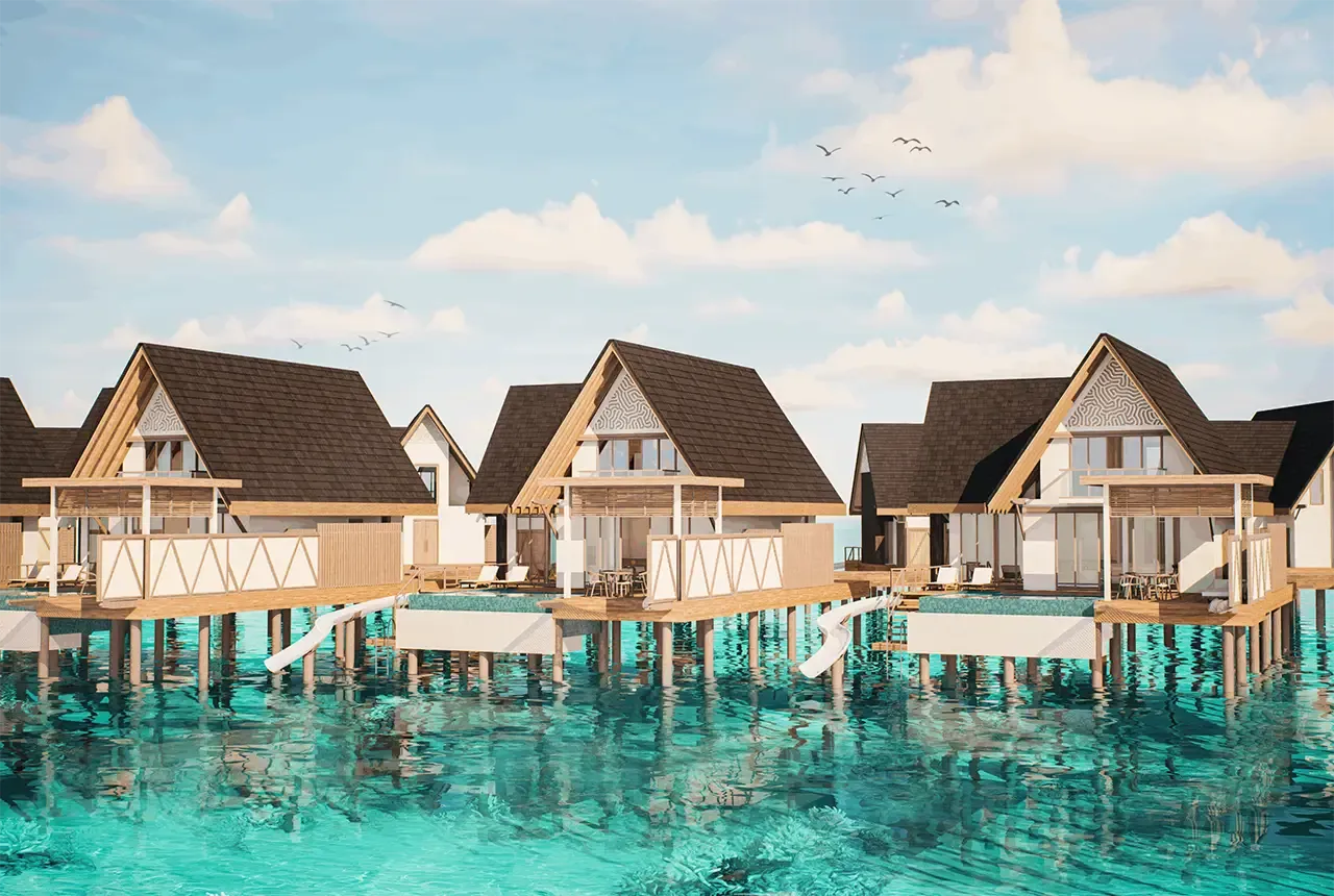 Villas with slides in the image published for the Water Pool Suite with Slide.