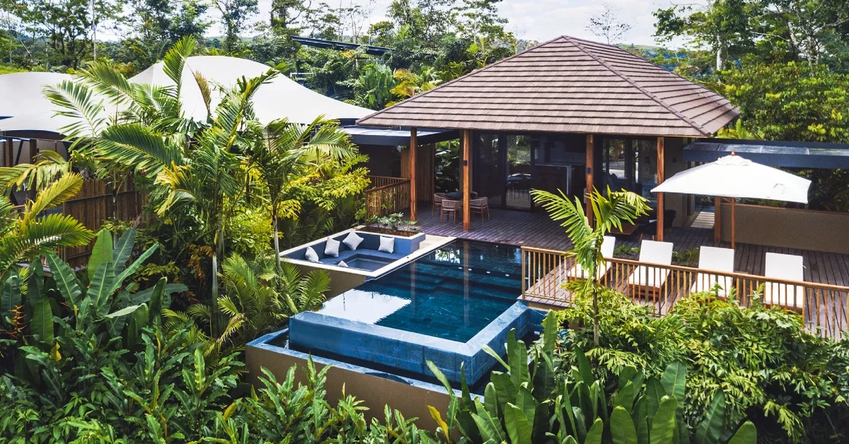 A Grand Tent’s pavilion and private pool
