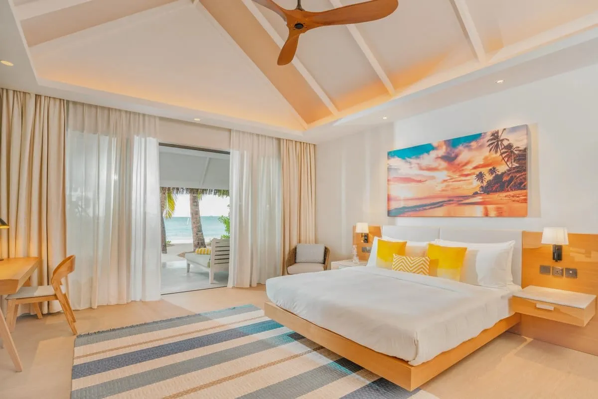 A representative Beach Villa interior; the connection is not visible.