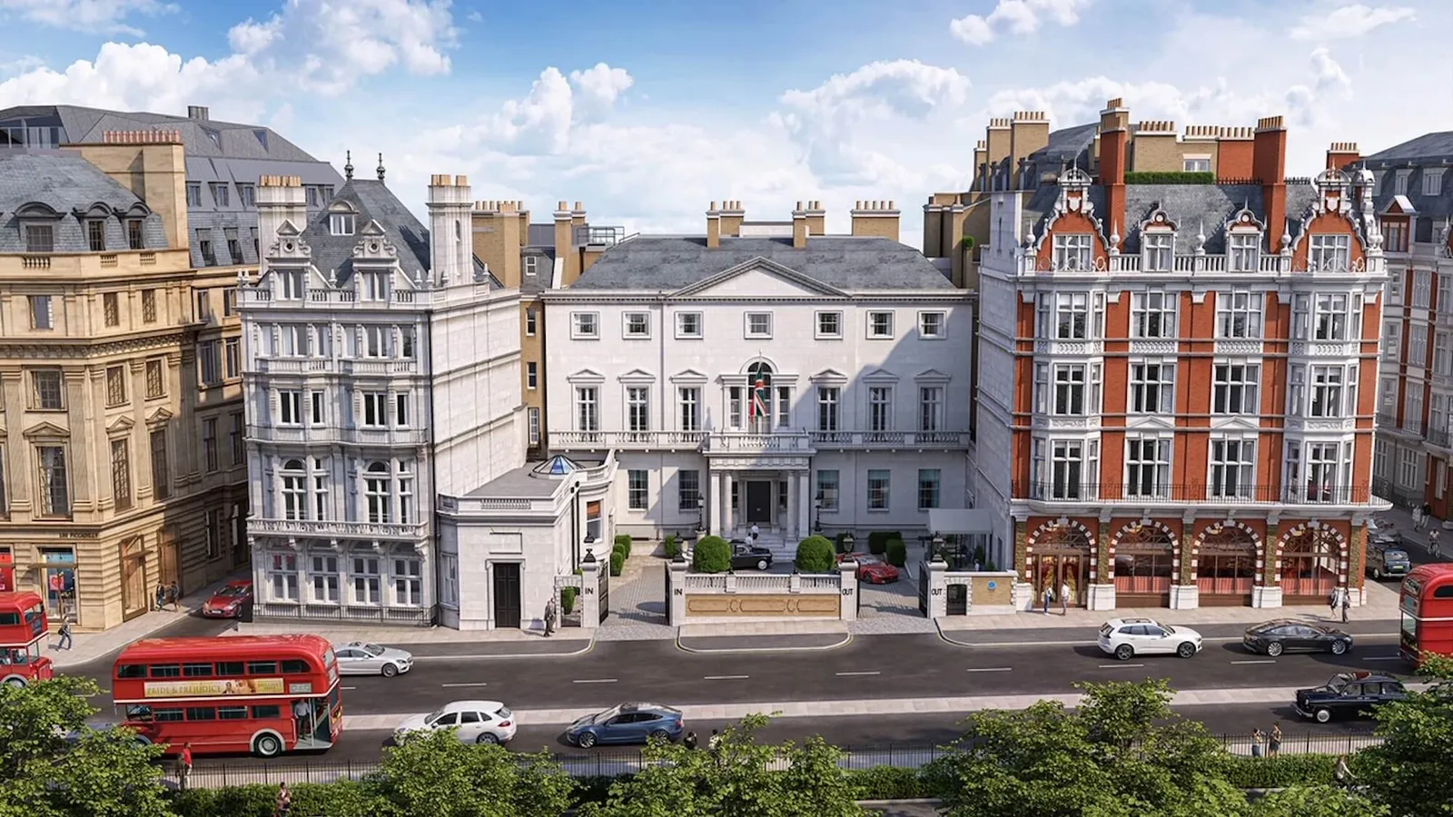 Cambridge House’s façade on Piccadilly, in a rendering