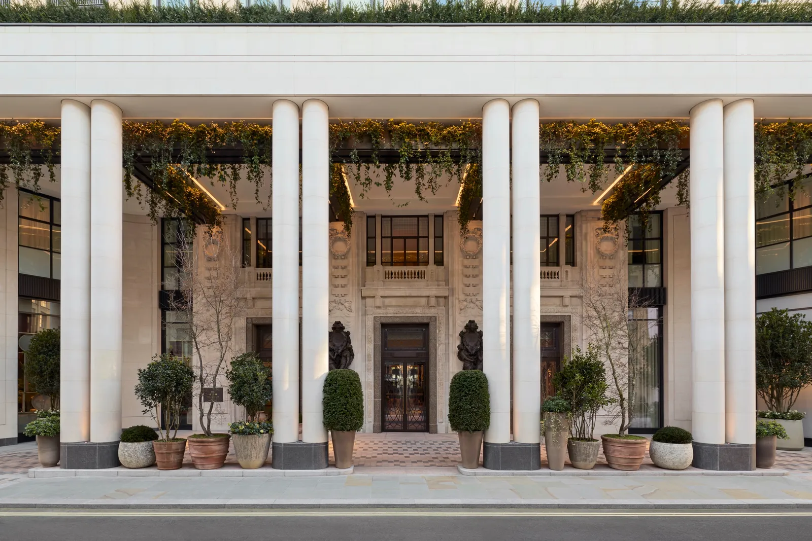 The Six Senses London entrance in the Whiteley building on Queensway
