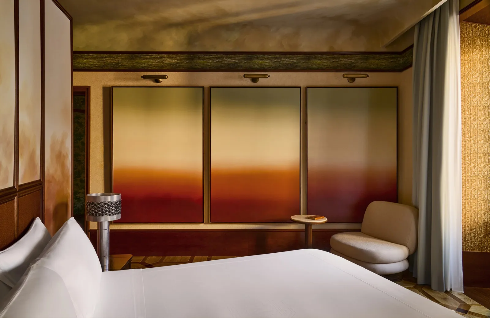 The master bedroom of La Minerva Suite on the top floor
