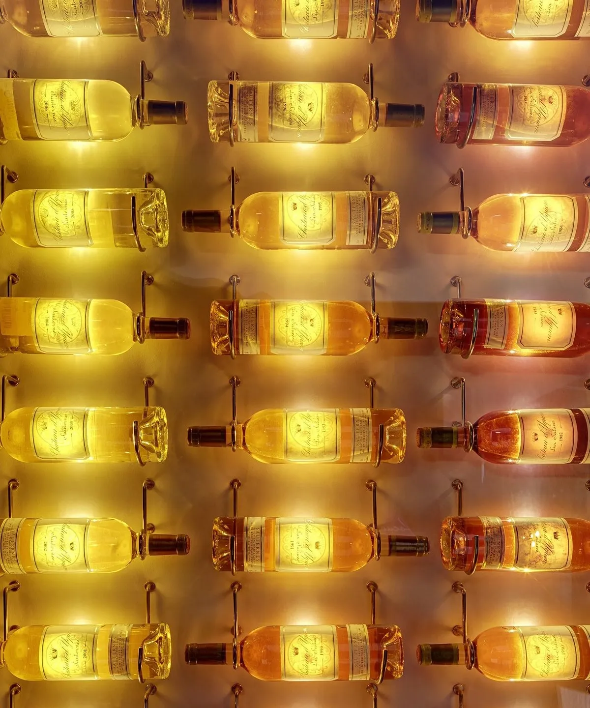 Bottles in the Château d’Yquem cellar