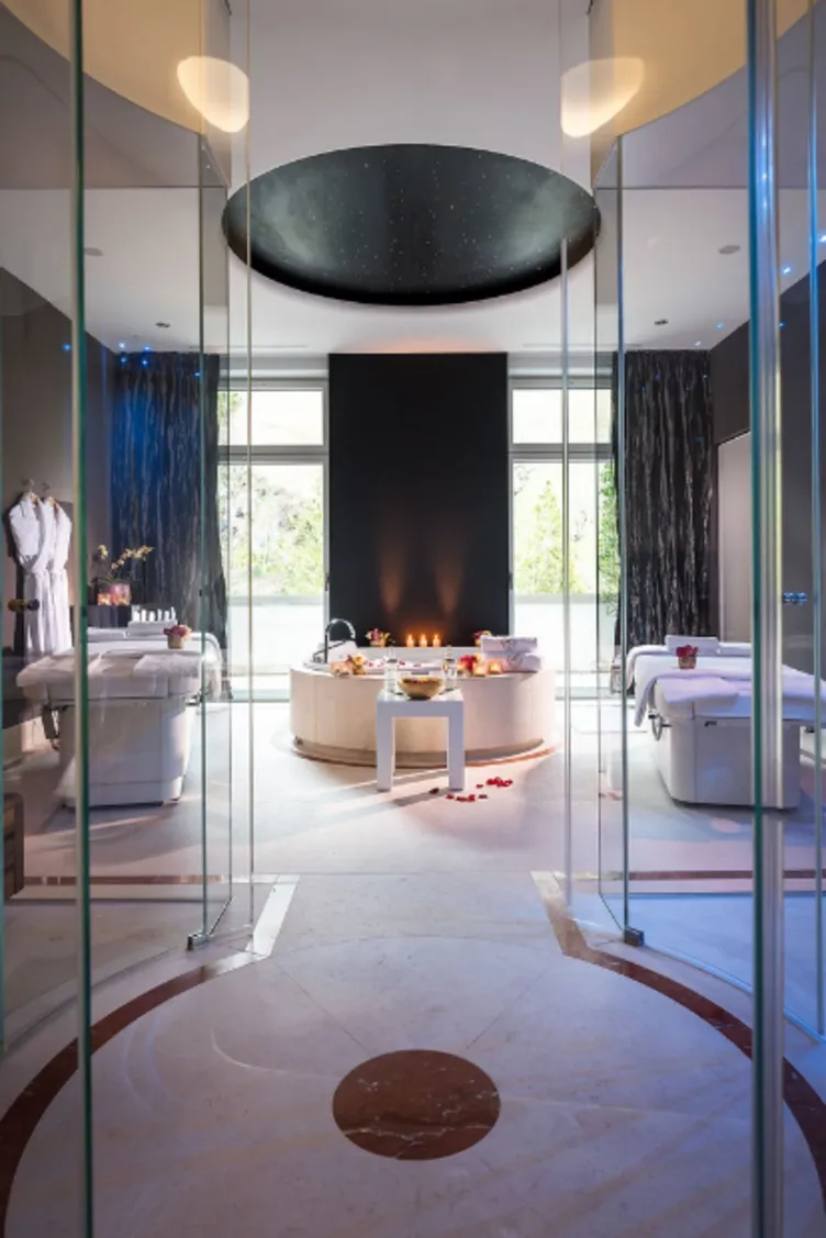 The Private Spa Suite with its fireplace