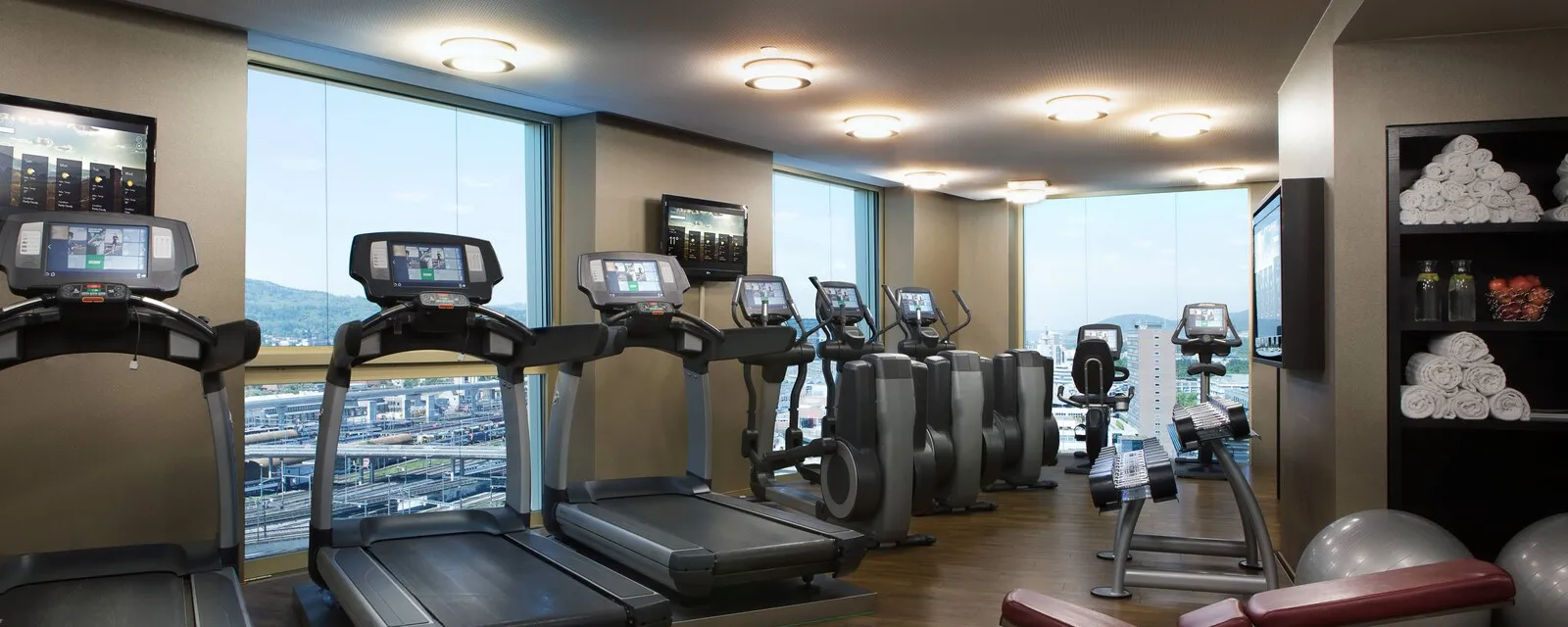 La palestra con vista sulla città