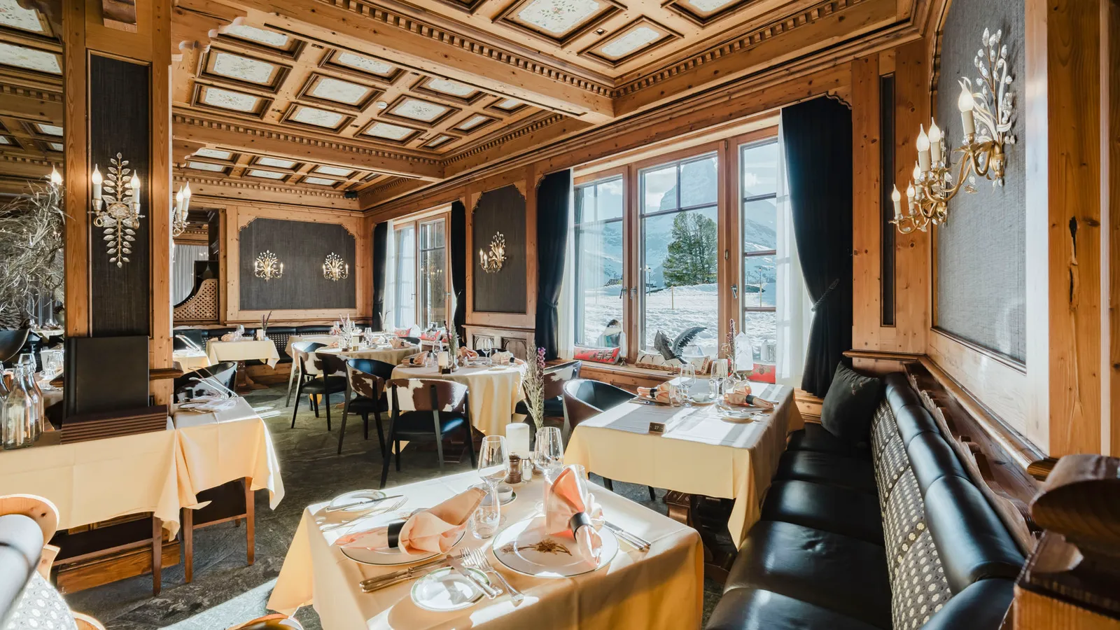 I tavoli del Restaurant Alexandre in inverno