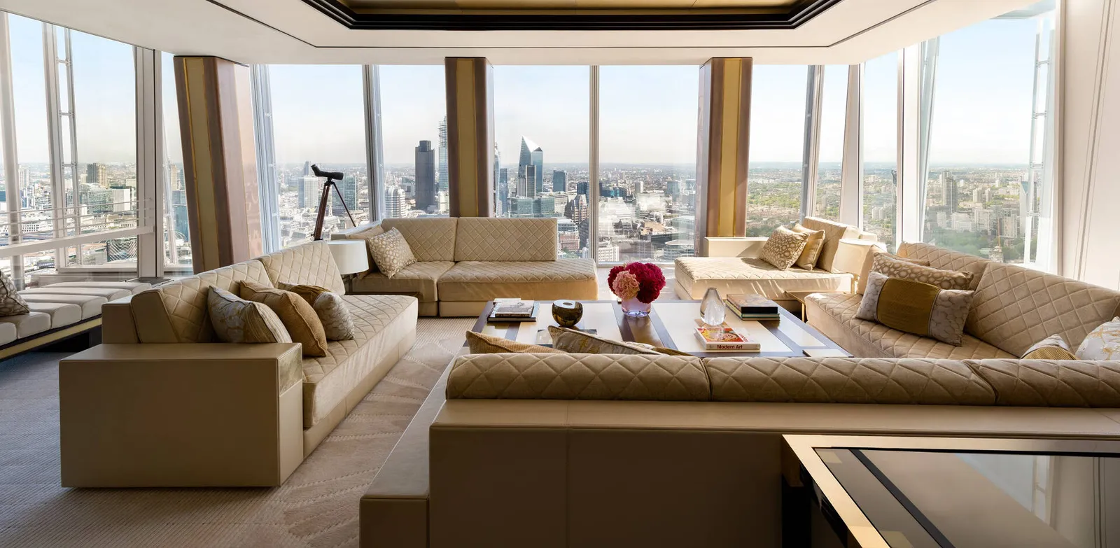 The Shangri-La Suite’s living room on level 39
